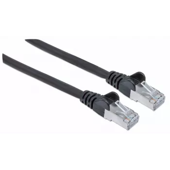 Intellinet Netzwerk-Patchkabel, Cat7-Kabel/Cat6A-Stecker, 5 m, Schwarz, Kupfer, S/FTP, LSOH/LSZH, PVC, RJ45, vergoldete Kontakte, rastnasenschutz, Knickschutztülle, lebenslange Garantie