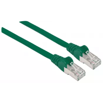 Intellinet Netzwerk-Patchkabel, Cat6A, 1 m, Grün, Kupfer, S/FTP, LSOH/LSZH, PVC, RJ45, vergoldete Kontakte, rastnasenschutz, Kabelschuh, lebenslange Garantie