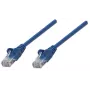 Intellinet Netzwerk-Patchkabel, Cat6, 1m, Blau, CCA, U/UTP, PVC, RJ45, vergoldete Kontakte, rastnasenschutz, angespritzter Knickschutz, lebenslange Garantie