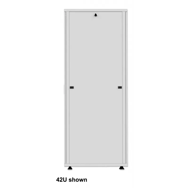 Intellinet 715454 Basic 19-Zoll-Netzwerkschrank, freistehend, 36U, 600x1000 mm (B x T), Höhe 1766 mm, bis 600 kg, abschließbar, verstellbare Füße, Flatpack, Grau RAL 7035
