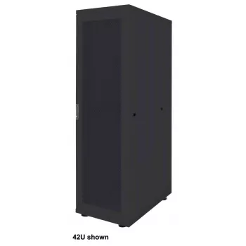 Intellinet 19-Zoll Netzwerkschrank - Freistehend (Basic), 36U, 600x1000 mm (B x T), Schwarz, Flatpack, Max. 600 kg, Einpunkt-Türschloss, ein Schloss pro Seitenwand, nutzbare Tiefe 123 bis 773 mm, Rack, IP20-klassifiziert, Stahl