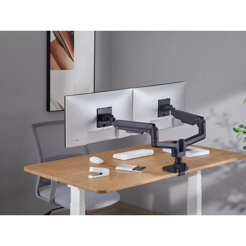 Equip 17-35 Zoll Heavy-Duty Dual-Monitor-Tischhalterung, Schwarz