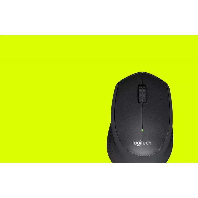 Logitech Maus M330 SILENT PLUS — RF Wireless, rechtshändig, 1000 DPI, 3 Tasten, Scrollrad, schwarz, batteriebetrieben