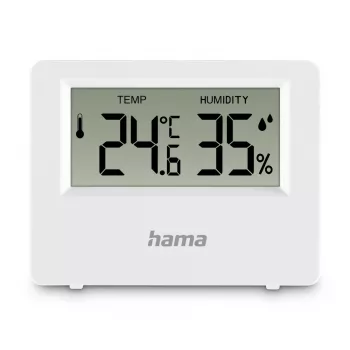 Hama Ebro Thermometer und Hygrometer, Digital, Für Innen- oder Außenbereich, weiß