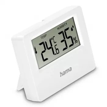 Hama Ebro Thermometer und Hygrometer, Digital, Für Innen- oder Außenbereich, weiß