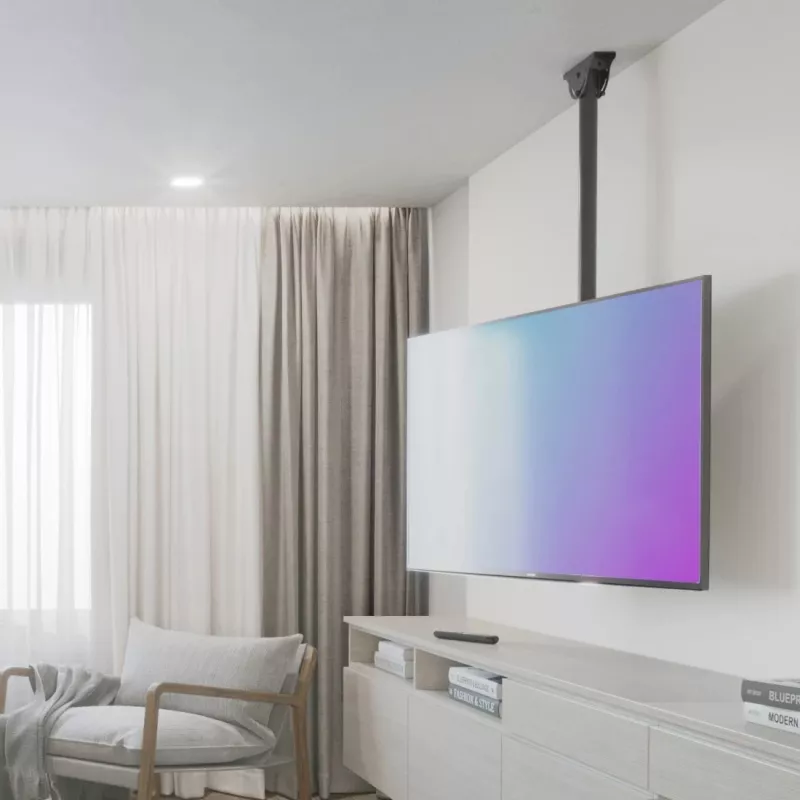 Hama 00220878 TV-Deckenhalterung, schwenkbar/neigbar, höhenverstellbar, 165 cm (65 Zoll), VESA 400x400, bis 50 kg