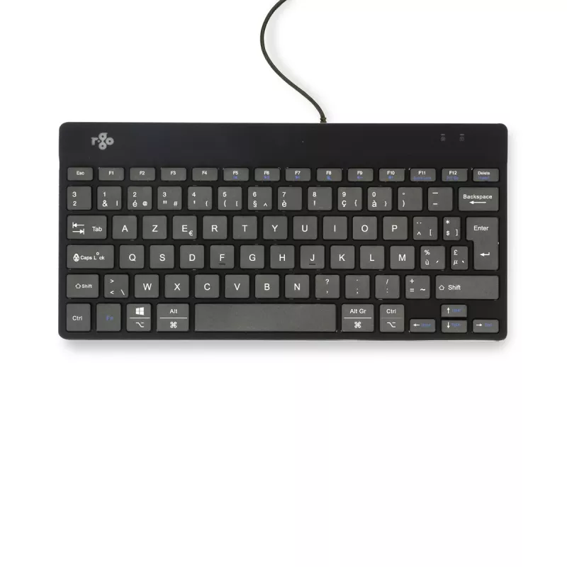 R-Go Tools Ergonomische Tastatur R-Go Compact Break, kompakte Tastatur mit Pausensoftware, AZERTY (BE), kabelgebunden, schwarz