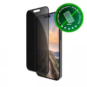 Displayschutzfolie d bramante eco-shield privacy für Apple iPhone 17 / 16 Pro, schwarz, 1 Stück