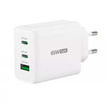 j5create JUP3365E-EN 65W GaN USB-C® 3-Port-Ladegerät, Innenbereich, AC, Weiß