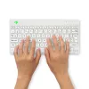 R-Go Tools Ergonomische Tastatur R-Go Compact Break, kompakte Tastatur mit Pausensoftware, AZERTY (FR), Bluetooth, weiß