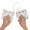 R-Go Tools Ergonomische Tastatur R-Go Split Break mit Pausensoftware, ergonomische geteilte Tastatur, AZERTY (FR), Bluetooth, weiß