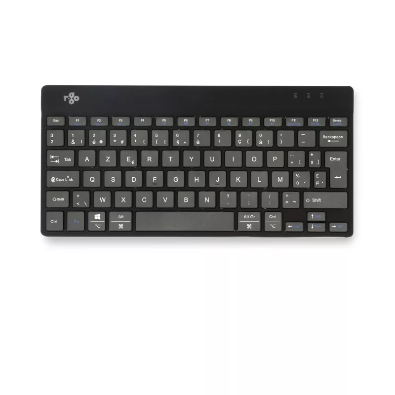R-Go Tools Ergonomische Tastatur R-Go Compact Break, kompakte Tastatur mit Pausensoftware, AZERTY (BE), Bluetooth, Schwarz