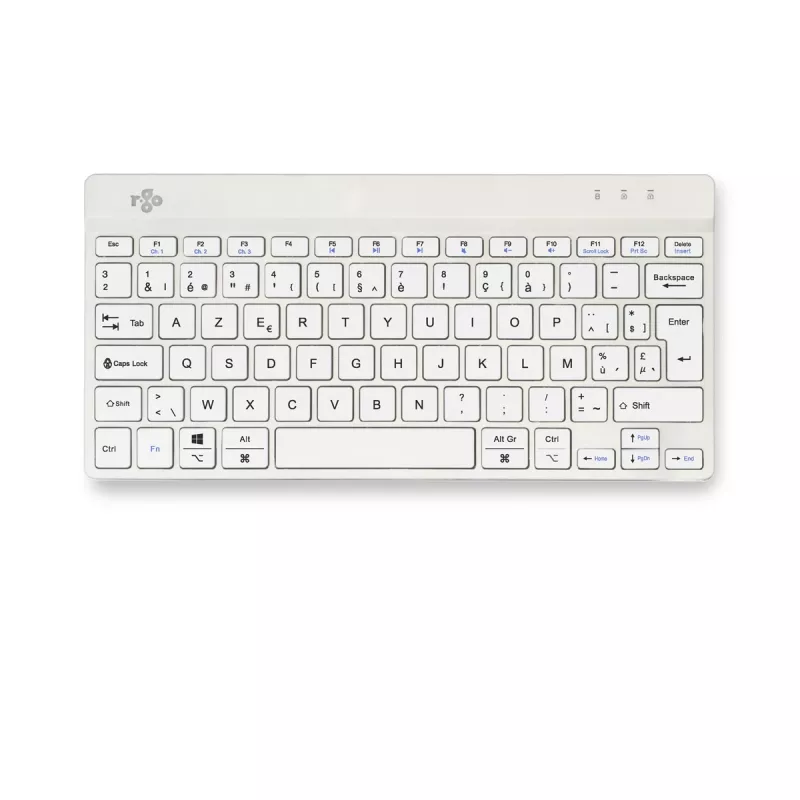 R-Go Tools Ergonomische Tastatur R-Go Compact Break, kompakte Tastatur mit Pausensoftware, AZERTY (BE), Bluetooth, weiß