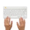 R-Go Tools Ergonomische Tastatur R-Go Compact Break, kompakte Tastatur mit Pausensoftware, AZERTY (BE), Bluetooth, weiß