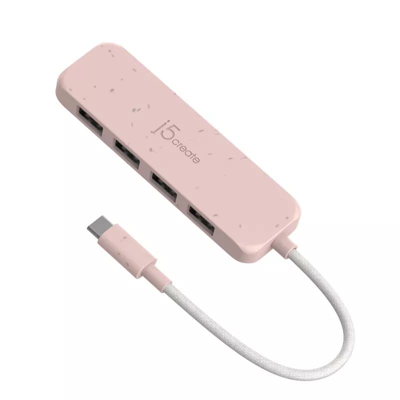 j5create JCH341ER-N umweltfreundlicher USB-C auf 4-Port USB-A Gen 2 Hub, 10 Gbps