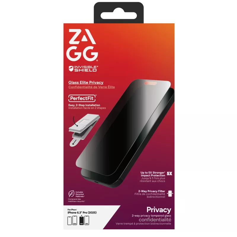 ZAGG InvisibleShield Glass Elite Privacy Displayschutz für Apple iPhone