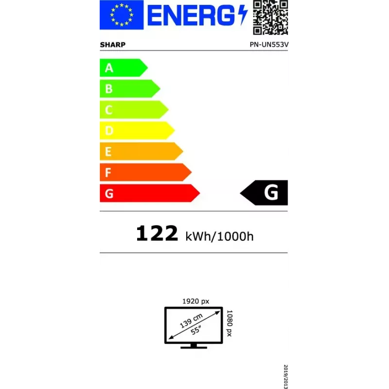 LCD Indoor Display Sharp PN-UN553V 55 Zoll Full HD (1920×1080), IPS, 500 cd/m², 3500:1, VESA