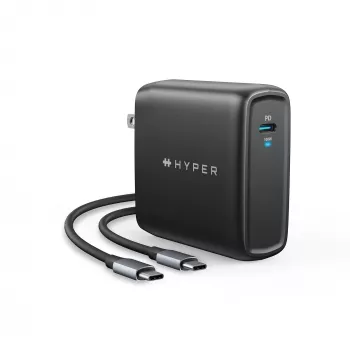 TARGUS 100W GaN AC-Ladegerät für Laptop, Smartphone, Tablet – 1× USB-C, 2 m Kabel, Schwarz
