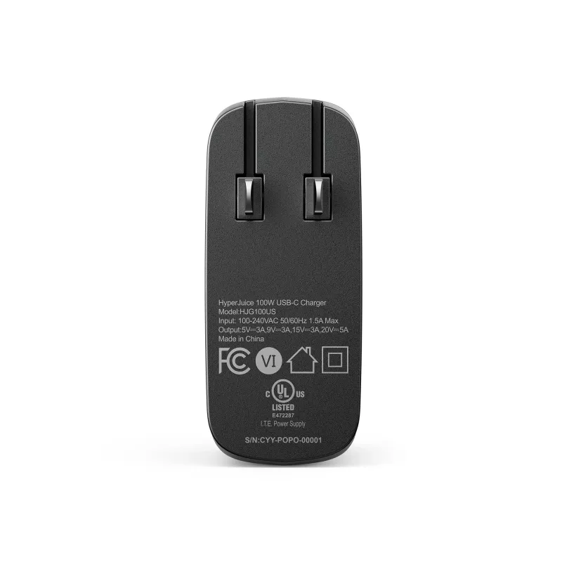 Targus HyperJuice HJG100EU 100-W-GaN-Ladegerät, Einzelport, EU, 2 m, Schwarz