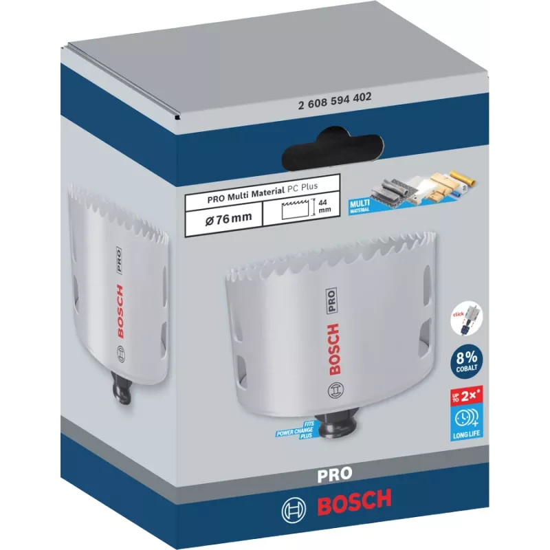 Lochsäge Bosch PRO Multi Material PC Plus 44/76 mm Einzelbohrer