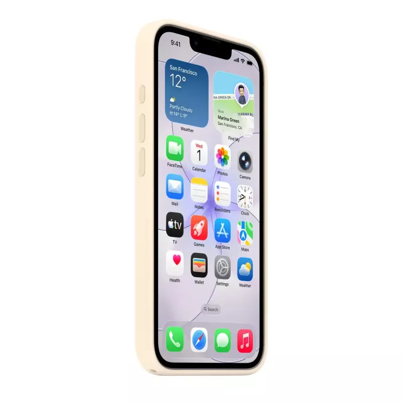 Apple MHWG4ZM/A Silikon Case mit MagSafe für iPhone 17e, Vanille