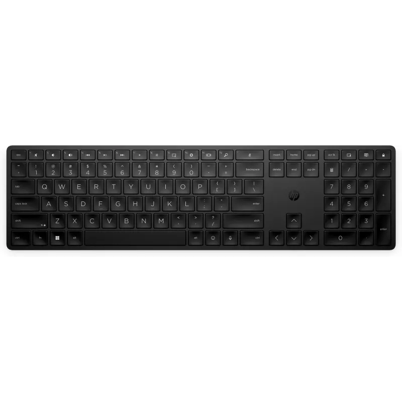 HP 455 Programmable Wireless Tastatur, Full-Size (100 %), Kabellos, RF Wireless, Membran, Schwarz