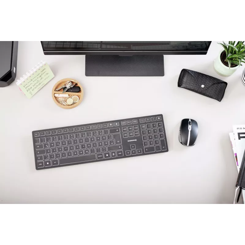 CHERRY KW 9100 schlank Tastatur Universal RF Wireless + Bluetooth Schwarz