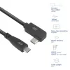 ACT USB 3.0 10Gbps 60W USB Type-C (gerade) auf USB Type-C (links/rechts abgewinkelt) Kabel, 0,5 Meter