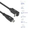 ACT USB 3.0 10 Gbit/s 60 W USB Type-C (gerade) auf USB Type-C (oben/unten gewinkelt) Kabel, 0,5 Meter