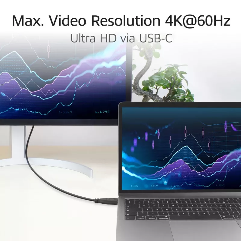 ACT USB 3.0 10 Gbit/s 60 W USB Type-C (gerade) auf USB Type-C (oben/unten gewinkelt) Kabel, 0,5 Meter