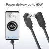 ACT USB 3.0 10Gbps 60W USB Type-C (nach oben/unten abgewinkelt) auf USB Type-C (nach oben/unten abgewinkelt) Kabel, 0,5 Meter