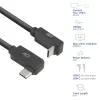 ACT USB 3.0 10 Gbit/s 60 W USB Type-C (links/rechts abgewinkelt) auf USB Type-C (up/down abgewinkelt) Kabel, 0,5 Meter