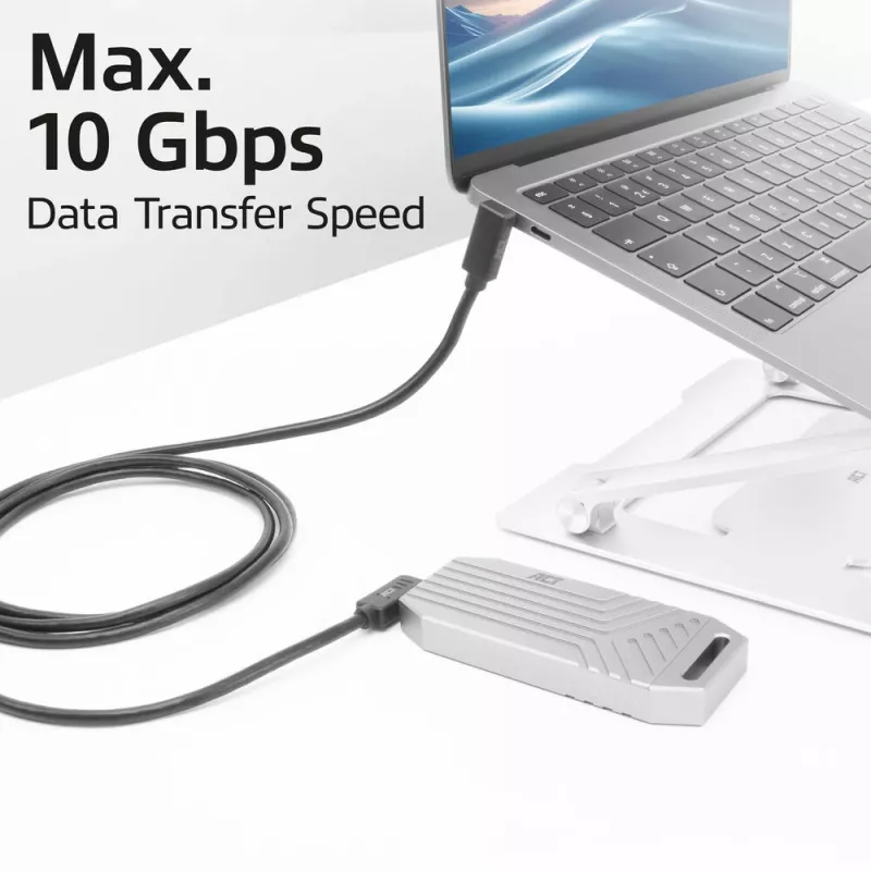 ACT USB 3.0 10 Gbit/s 60 W USB Type-C (links/rechts abgewinkelt) auf USB Type-C (up/down abgewinkelt) Kabel, 0,5 Meter