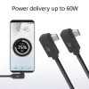 ACT USB 3.0 10Gbps 60W USB Type-C (links/rechts abgewinkelt) zu USB Type-C (links/rechts abgewinkelt) Kabel, 0,5 Meter