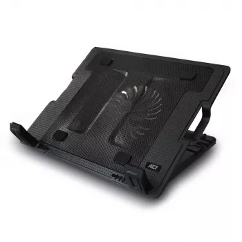 ACT Laptop-Ständer, mit Lüfter, 5-fach höhenverstellbar, 2-Port-Hub