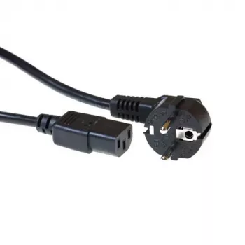 ACT Powercord-Netzkabel CEE 7/7-Stecker (gewinkelt) - C13 schwarz 0,5 m