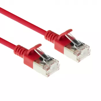 ACT Rot 1 Meter LSZH U/FTP CAT6A Datacenter-Slimline-Patchkabel Rastnasenschutz mit RJ45-Steckern