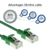 ACT Grün 1 m LSZH U/FTP CAT6A Datacenter Slimline Patchkabel, rastnasenfrei, mit RJ45-Steckern