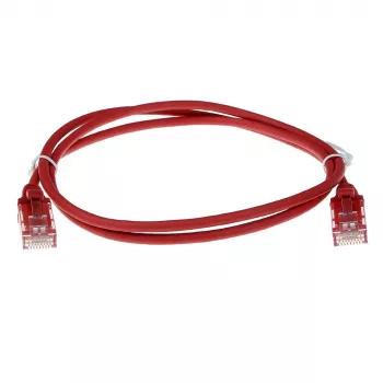 ACT Rot 10 Meter LSZH U/UTP CAT6 Rechenzentrums-Slimline-Patchkabel mit RJ45-Steckern und Knickschutzhülle