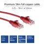 ACT Rot 0,25 Meter LSZH U/UTP CAT6 Rechenzentrums-Slimline-Patchkabel mit RJ45-Steckern