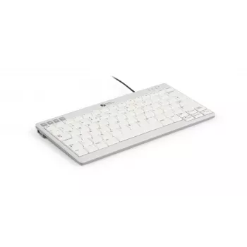 BakkerElkhuizen UltraBoard 950 V2 US Qwerty, kabelgebunden, USB, Scissor-Tastenschalter, QWERTY, Dunkelgrau, Hellgrau