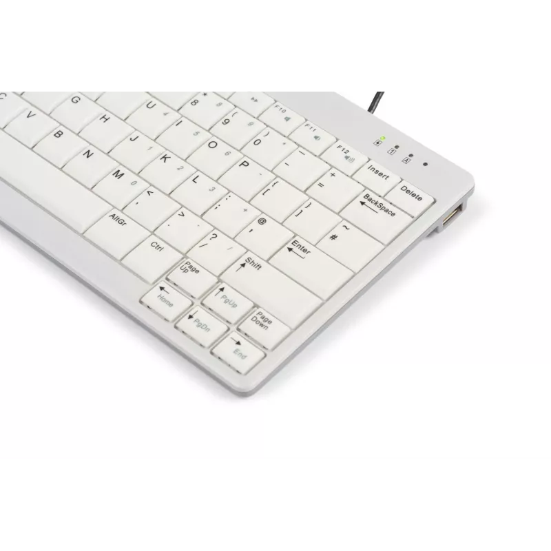 BakkerElkhuizen UltraBoard 950 V2 US Qwerty, kabelgebunden, USB, Scissor-Tastenschalter, QWERTY, Dunkelgrau, Hellgrau