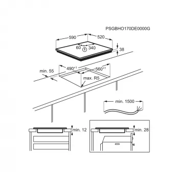 Electrolux EHF6232FOK Schwarz 60 cm Glaskeramikkochfeld