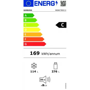 Samsung RB38C7B5C12/EF Kühl-Gefrierkombination Freistehend Weiß