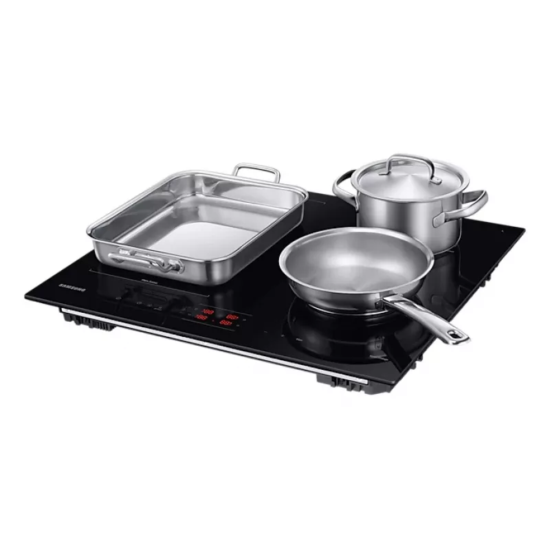 Samsung NZ8500BM Einbau-Induktionskochfeld mit Zonen, Schwarz, 4 Kochzonen, Touch-Bedienung, Frontbedienung, 590×520×48 mm