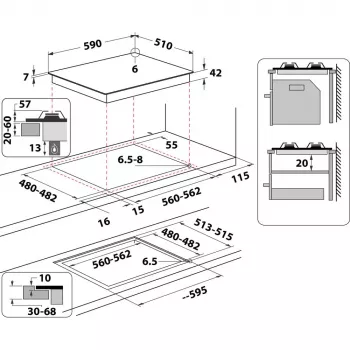 Whirlpool AKTL 629/S Silber Einbau-Gasherd 4 Zone(n)