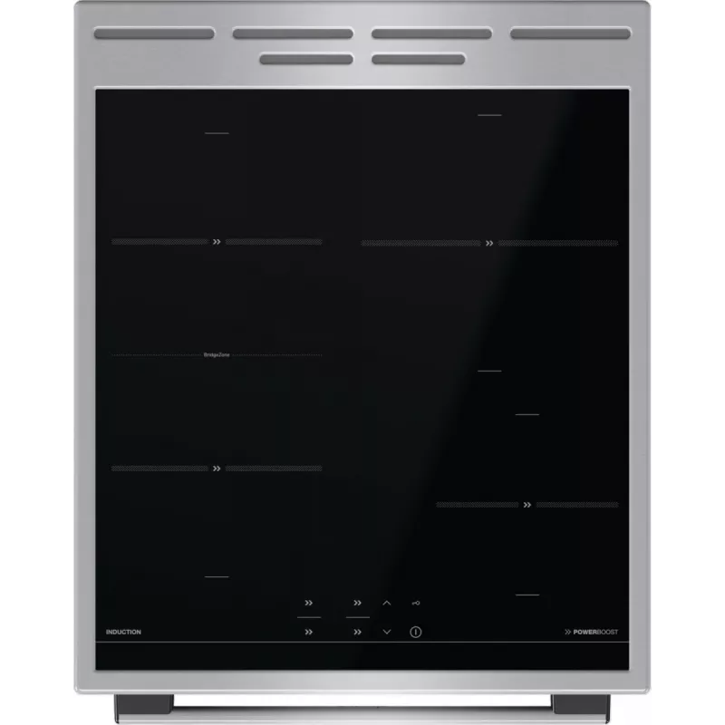 Gorenje GEIT5C61XPG freistehender Elektroherd mit Induktionskochfeld, 4 Kochzonen, 70-l-Backofen, katalytische Reinigung, 50 cm, Edelstahl