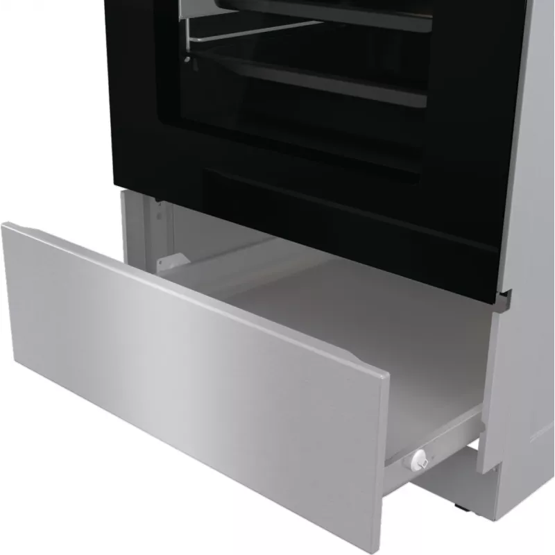 Gorenje GEIT5C61XPG freistehender Elektroherd mit Induktionskochfeld, 4 Kochzonen, 70-l-Backofen, katalytische Reinigung, 50 cm, Edelstahl