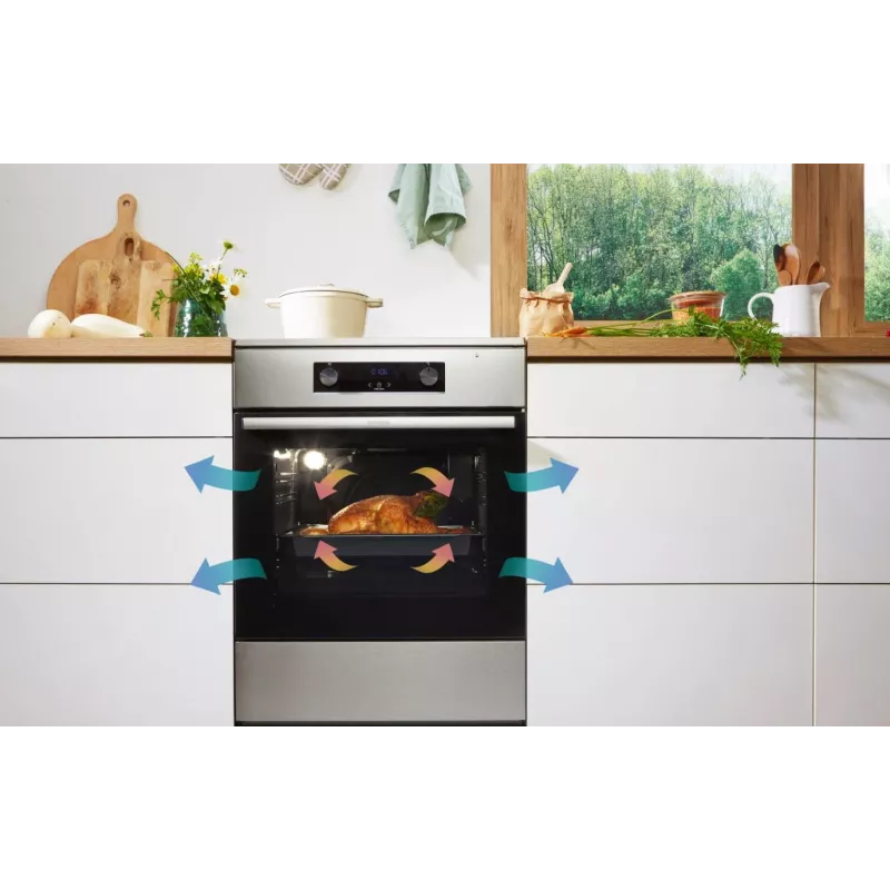 Gorenje GEIT5C61XPG freistehender Elektroherd mit Induktionskochfeld, 4 Kochzonen, 70-l-Backofen, katalytische Reinigung, 50 cm, Edelstahl