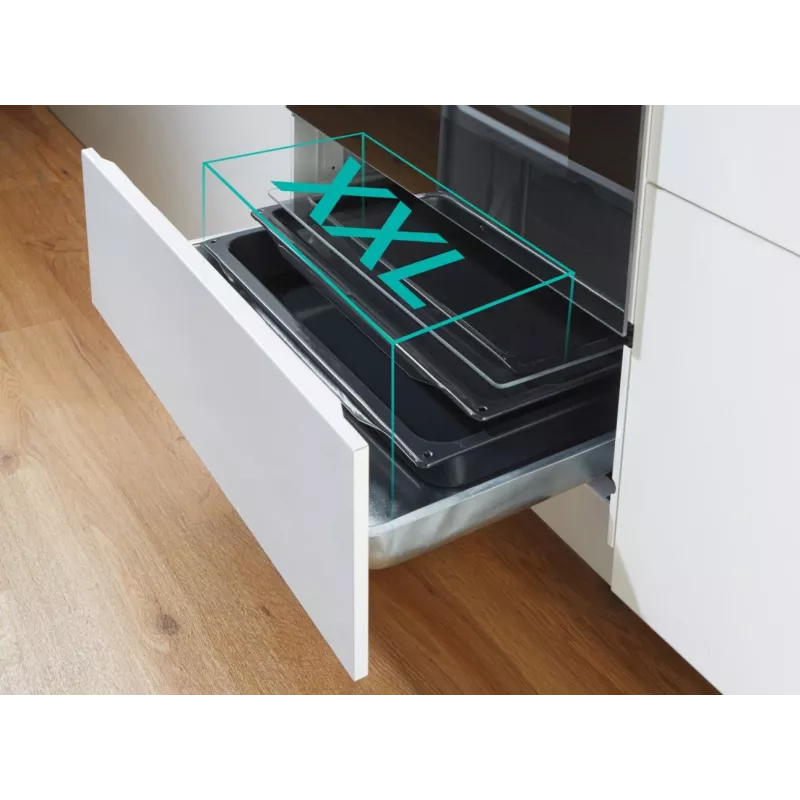 Gorenje GEIT5C61XPG freistehender Elektroherd mit Induktionskochfeld, 4 Kochzonen, 70-l-Backofen, katalytische Reinigung, 50 cm, Edelstahl